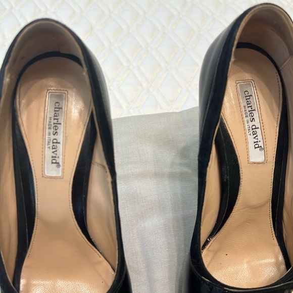 Charles David made in Italy with hidden Platform in Black Leather & Suede - Picture 6 of 13